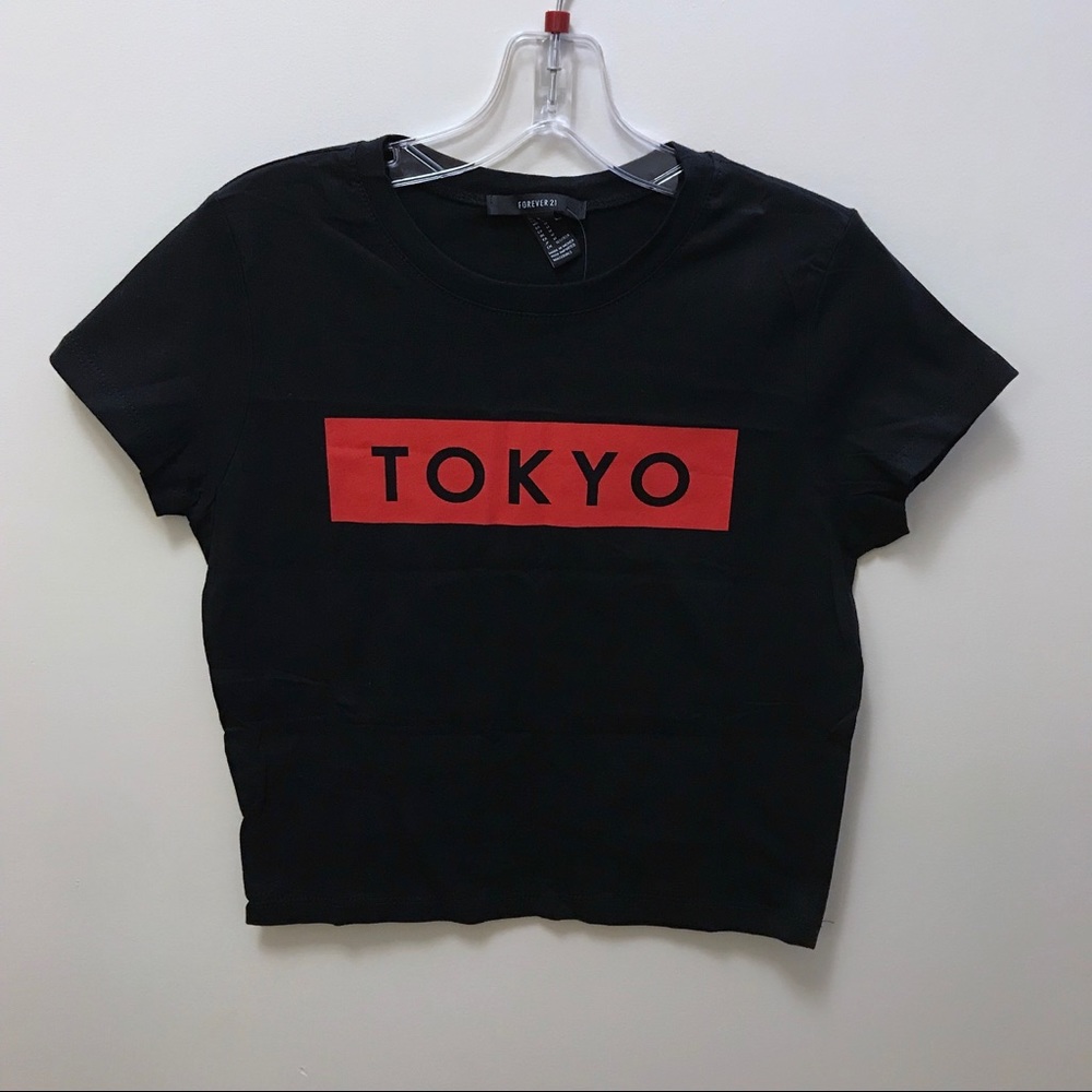 Cropped T-shirt with TOKYO lettering